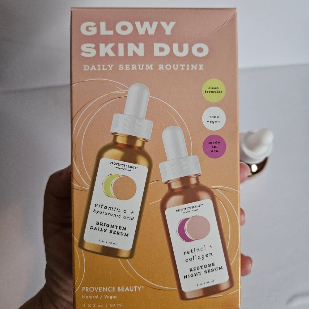 NEW Provence Beauty Vegan Glowy Skin Duo Brighten Daily & Restore Night Serums - Picture 4 of 10